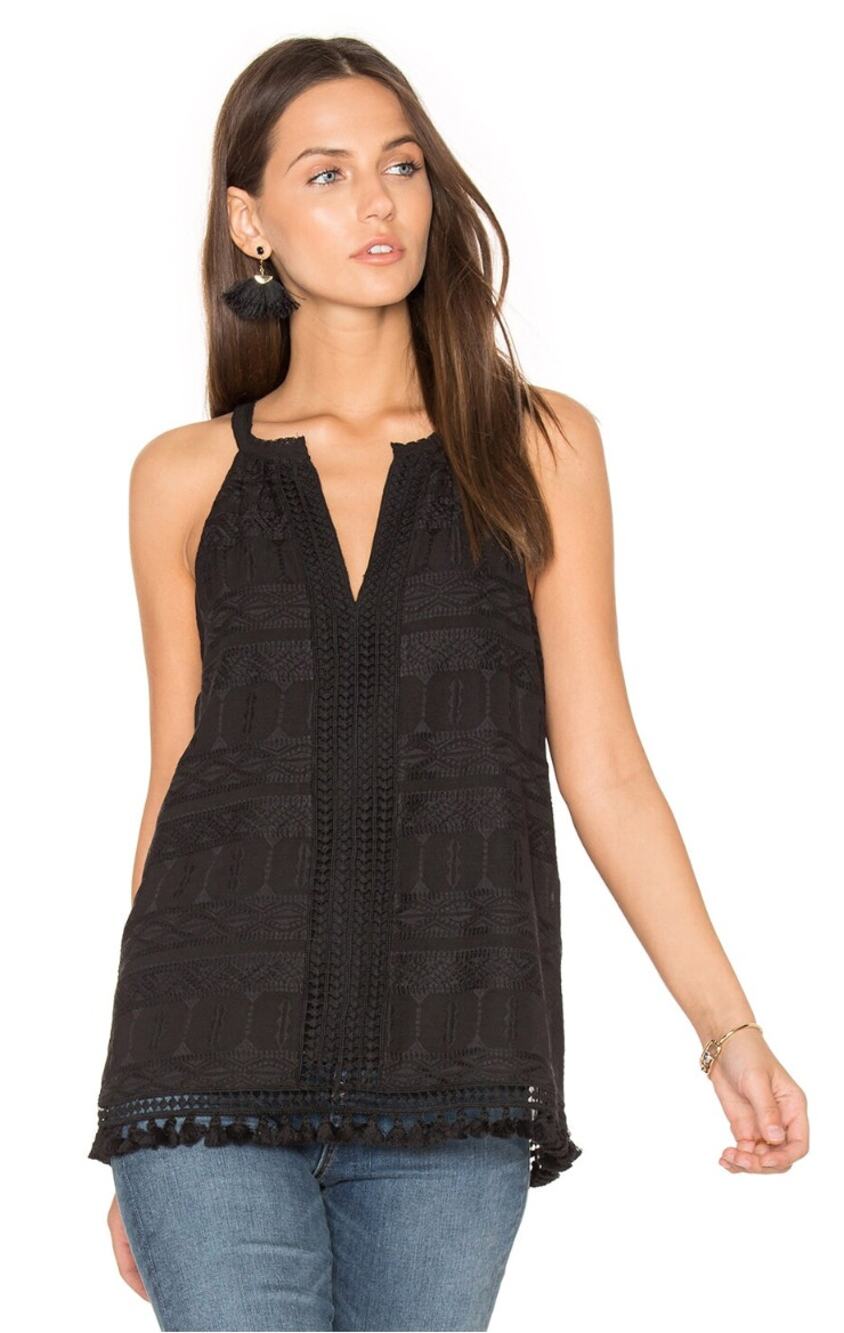 Joie Eliska Tank Blouse In Black Caviar // Xs